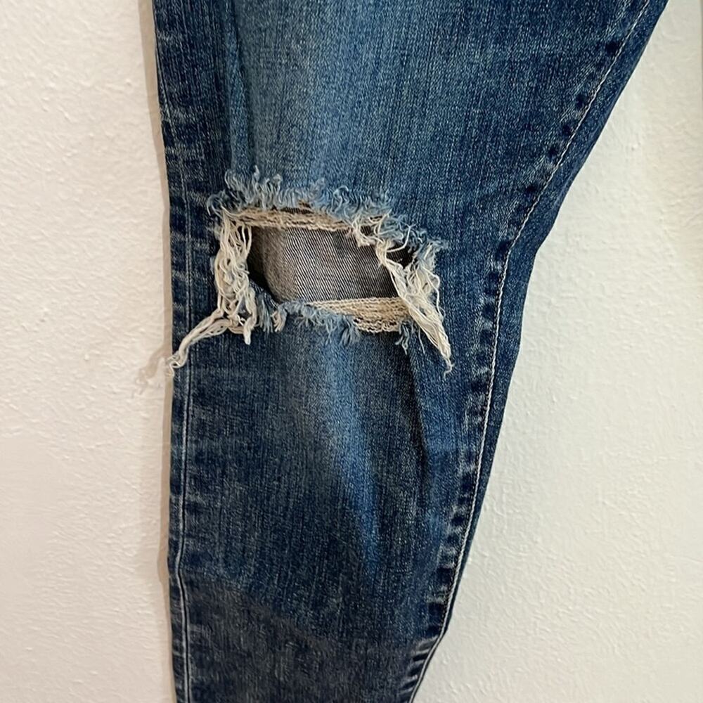Moussy Women's SZ 29 Jeans High Rise Skinny Medium Wash Distressed Sustainable - Picture 3 of 10